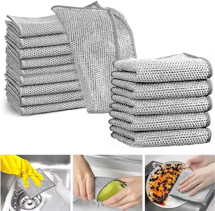 Kitchen Steel Wire Cleaning Cloth(Pack of 10)