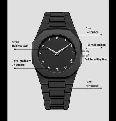 Arabic Aura Watch in White Dial